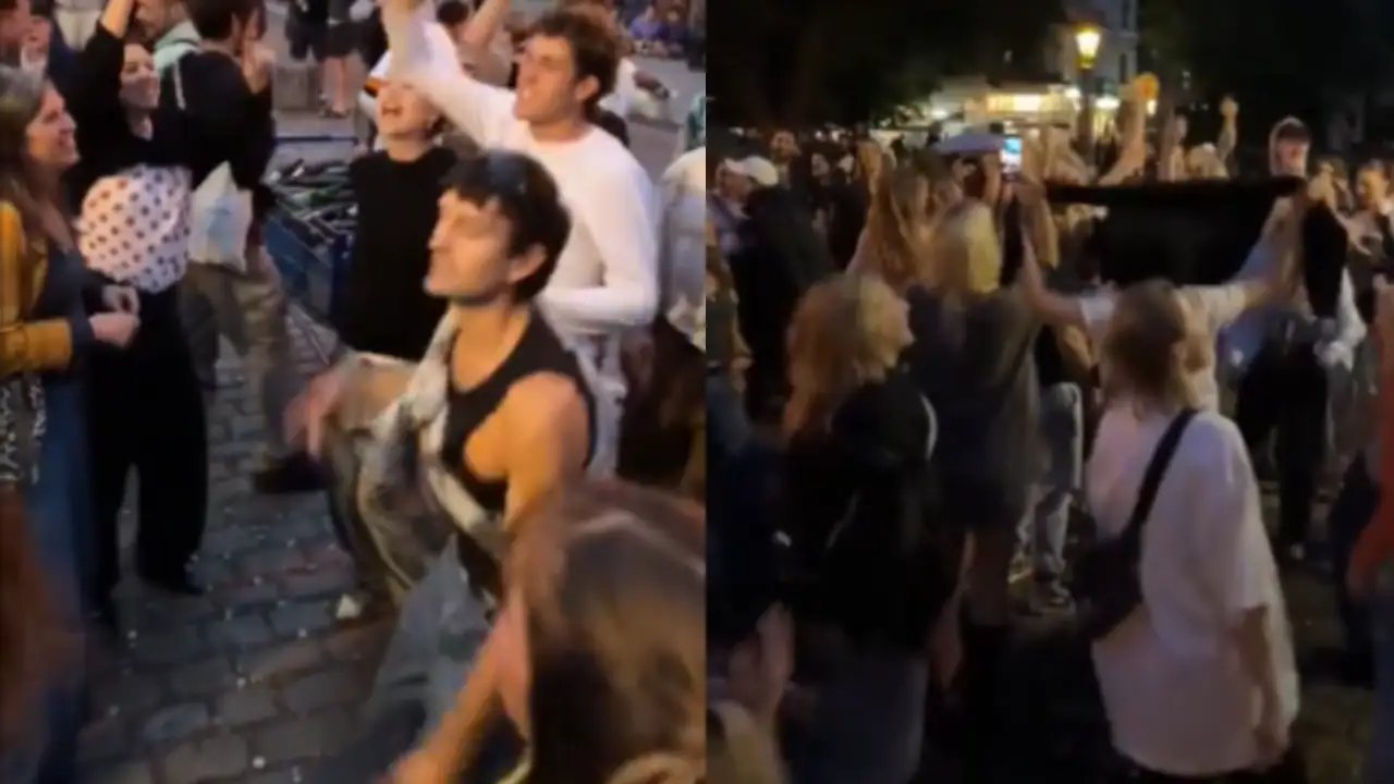 Berlin'deki gençlerden alkış toplayan hareket: "Naziler dışarı!"