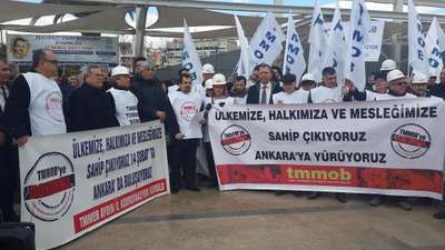 Aydın'da TMMOB üyelerinden Torba Yasa protestosu