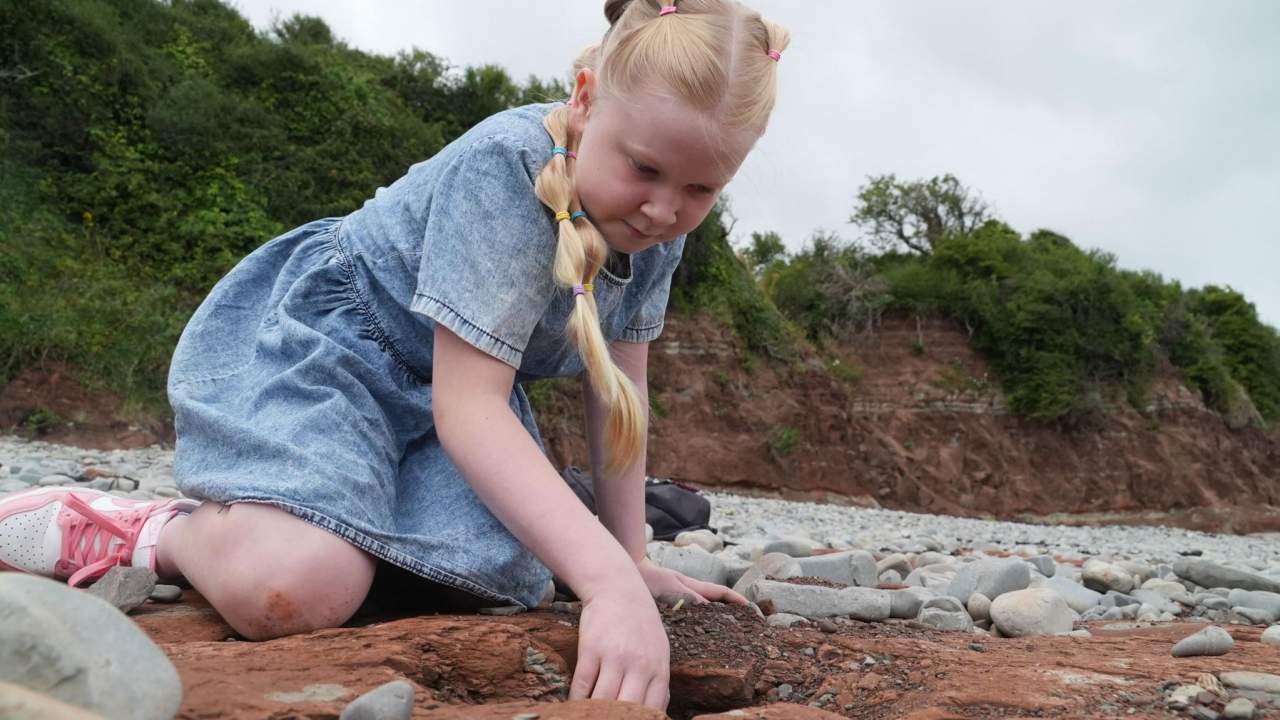 10 yaşındaki kızın keşfi: Sahilde 200 milyon yıllık dinozor izleri