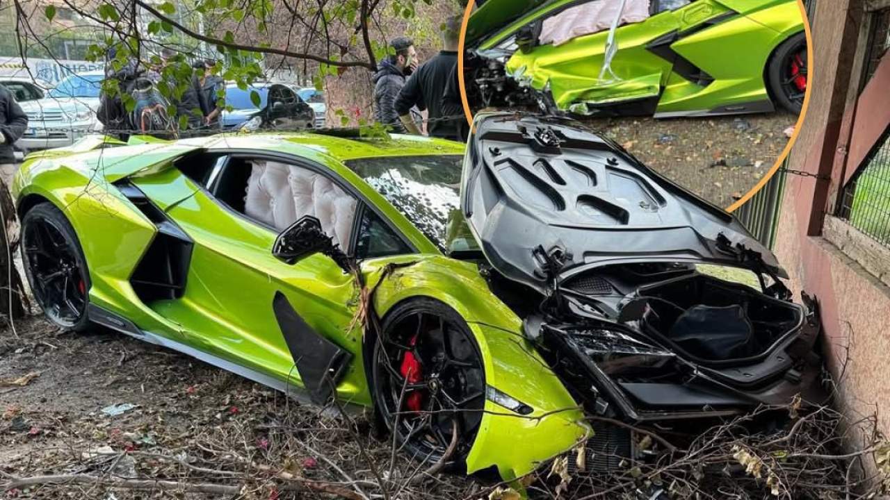 Tamirci 500 bin Euro'luk Lamborghini'yi teslim ederken kaza yaptı