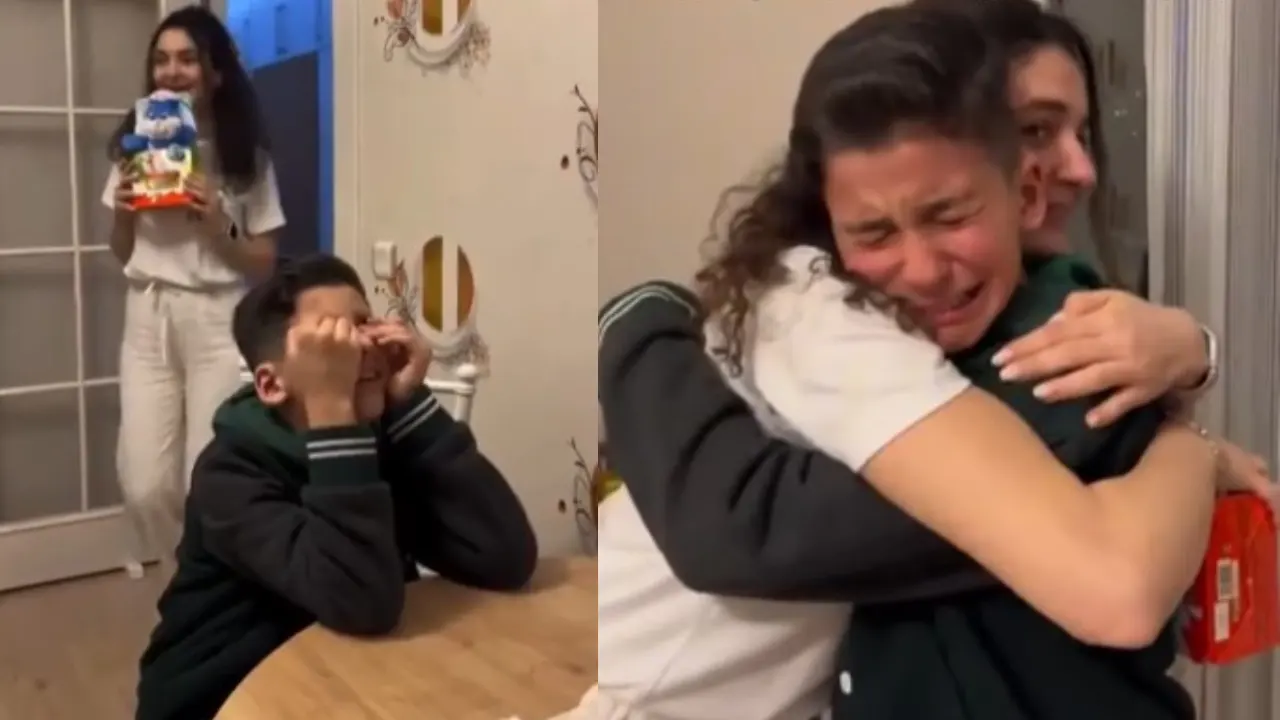 Almanya'dan 8 ay sonra dönen genç kadından duygusal sürpriz