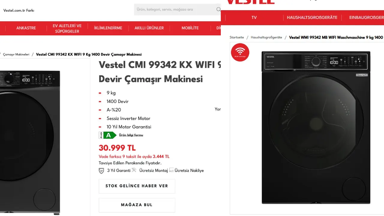 Vestel'in aynı ürününün Türkiye ve Almanya fiyatı tartışma yarattı