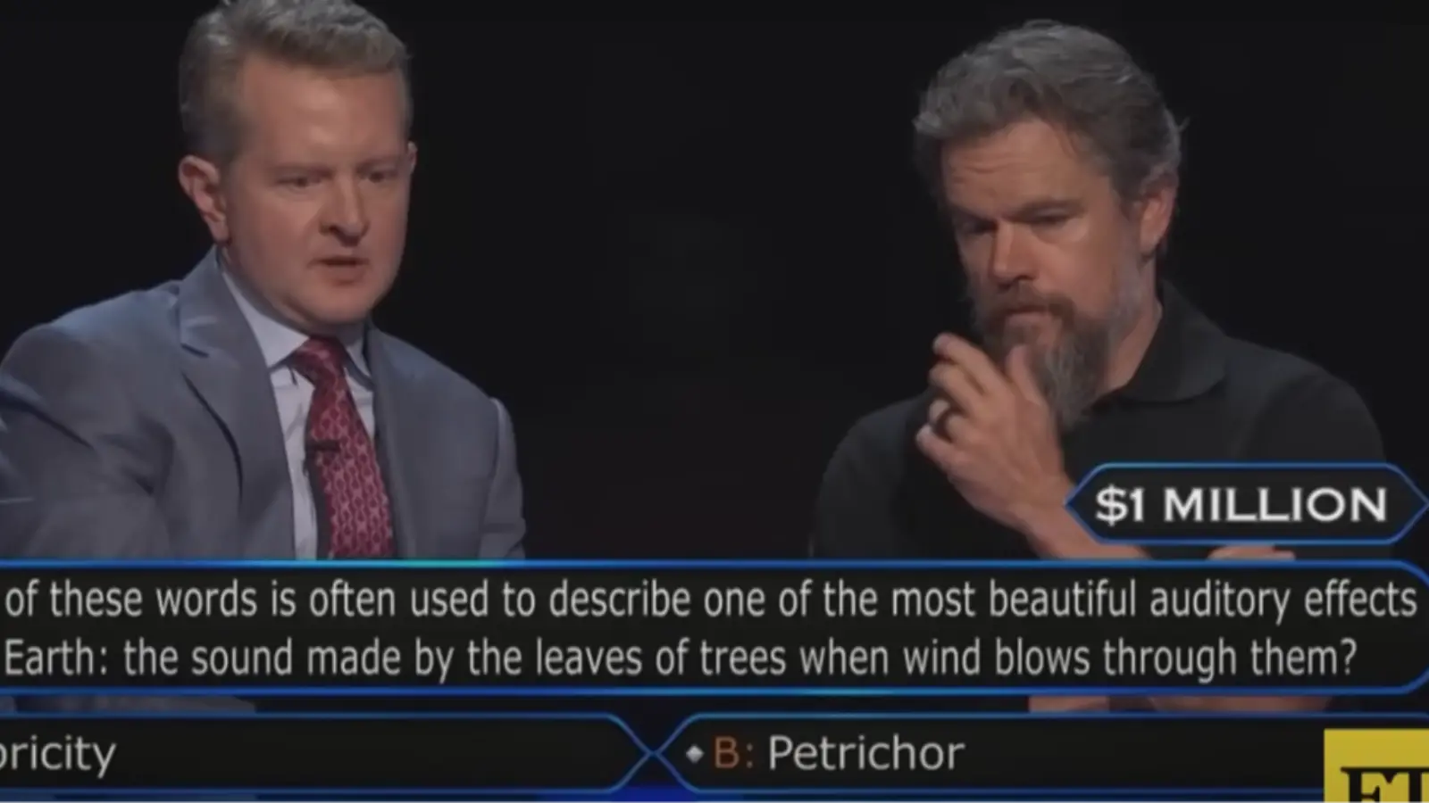 Matt Damon “Kim Milyoner Olmak İster?” yarışmasında 1 milyon doları kazandı