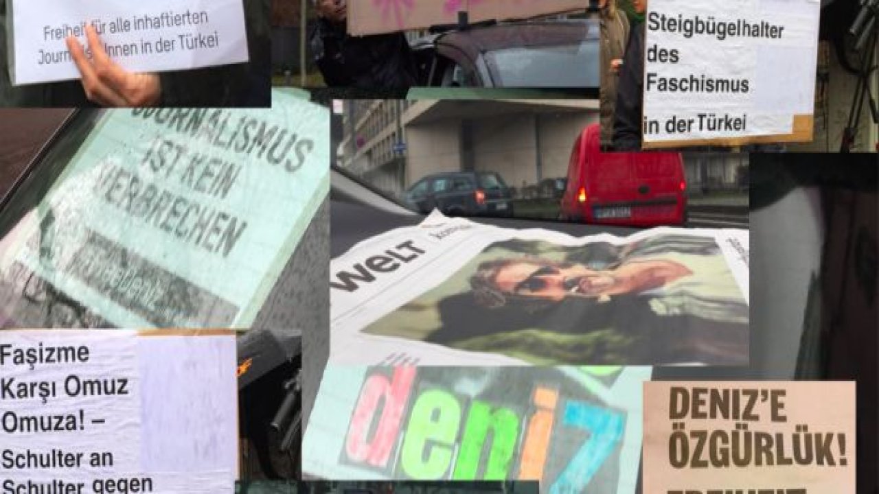 Frankfurt'ta Deniz Yücel'e özgürlük konvoyu