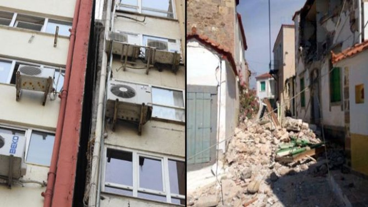Deprem İzmir'de binaları ayırdı