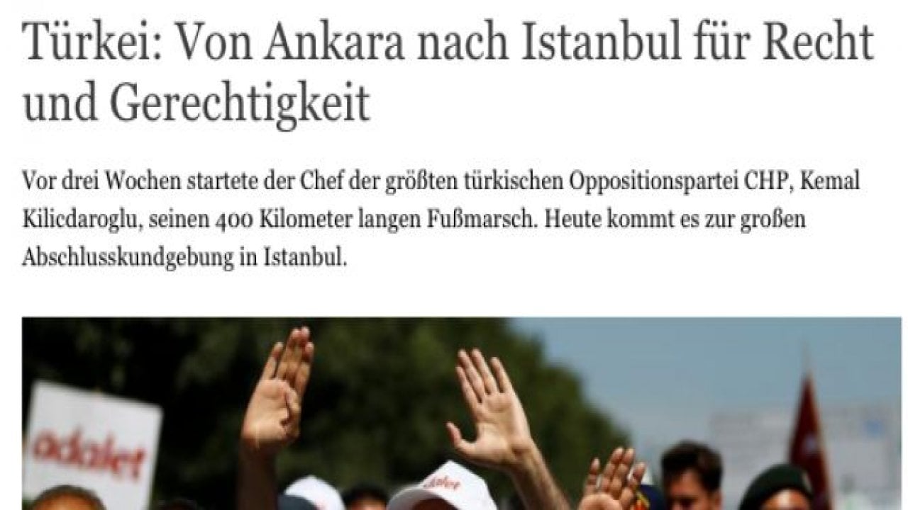 Alman basınında 'Adalet Mitingi'