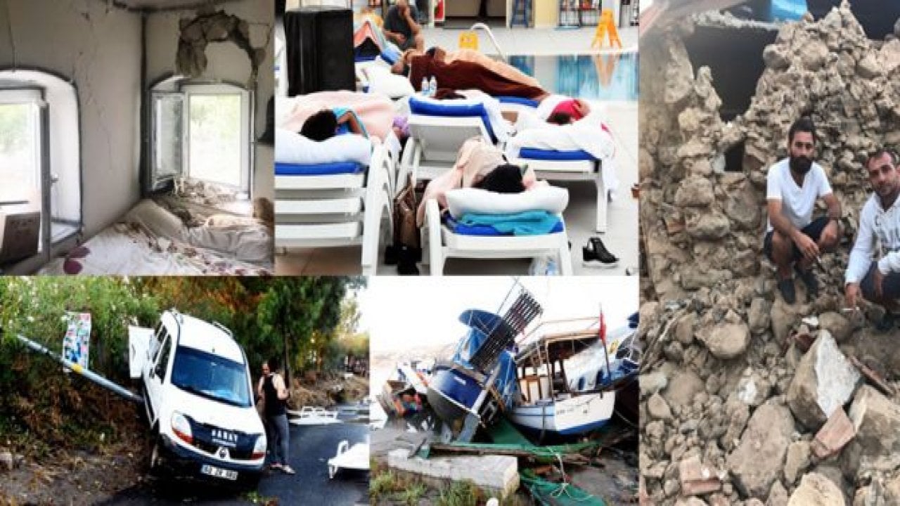 Bodrum'da depremin izleri sabah ortaya çıktı