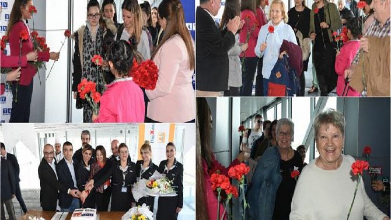 Alman turistler karanfil ve kokteylle karşılandı