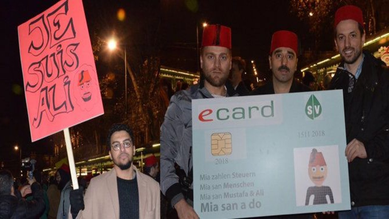Avusturya'da fesli ırkçılık protestosu
