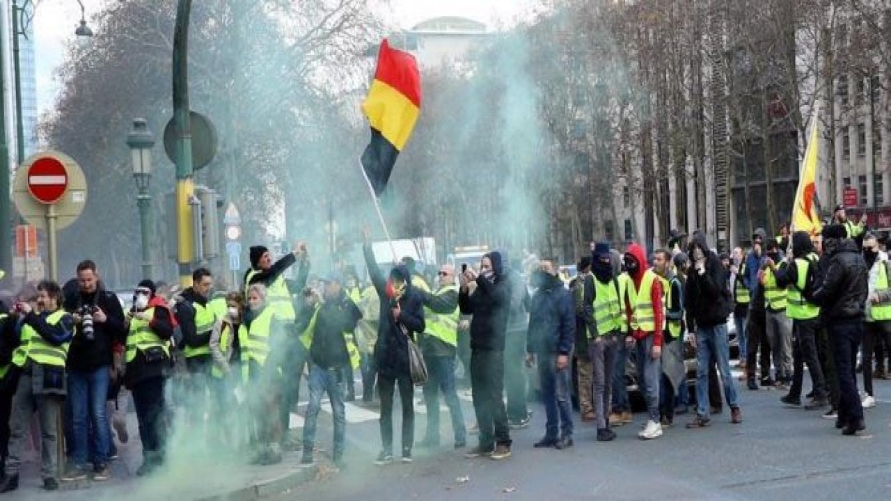 Belçika'da 'sarı yelekliler' protestosu