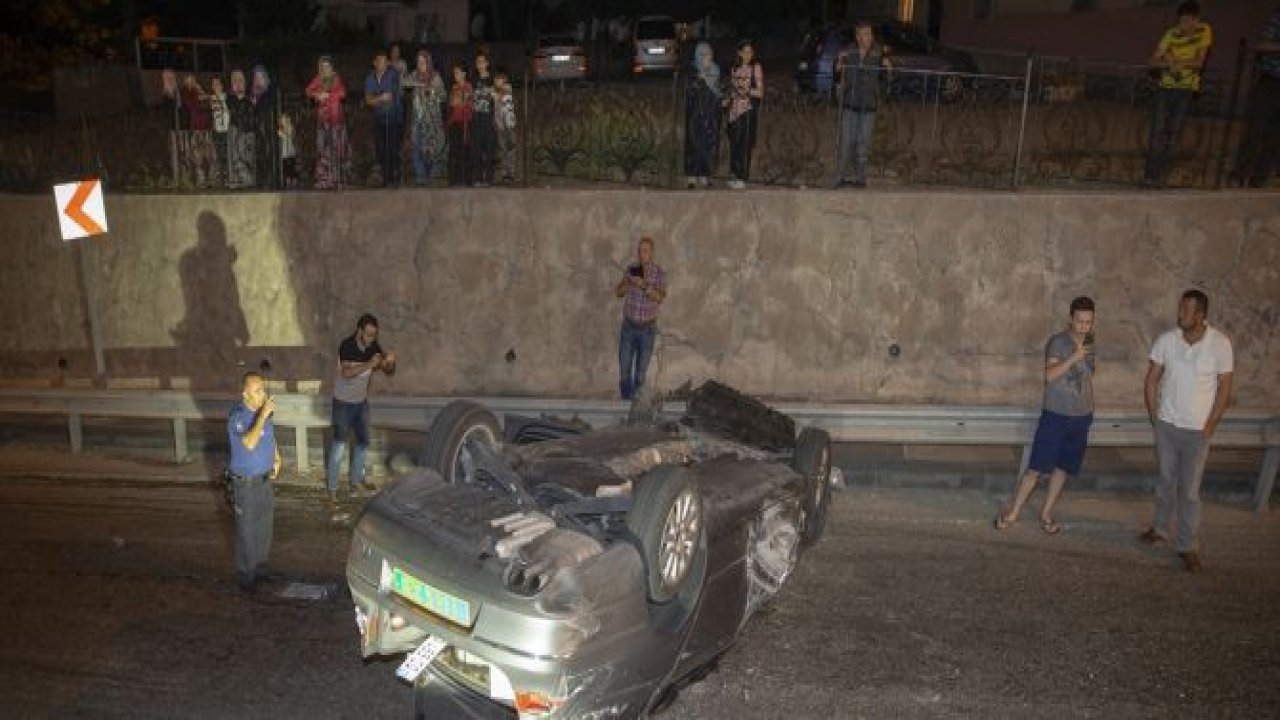 Gurbetçi ailenin aracı devrildi