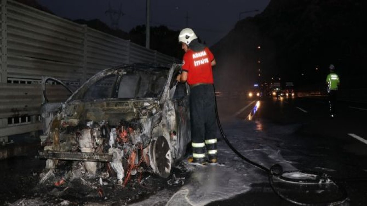 Gurbetçi ailenin otomobili kül oldu