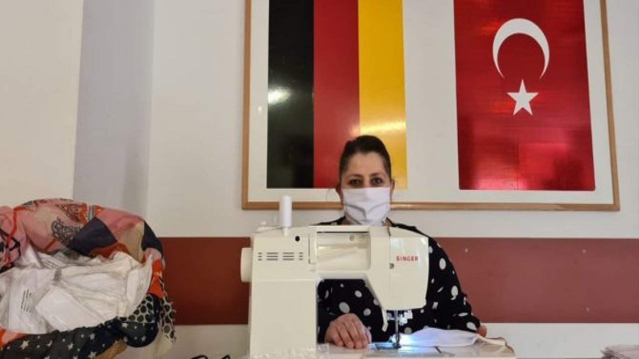 Gurbetçi kadınlar ücretsiz maske
