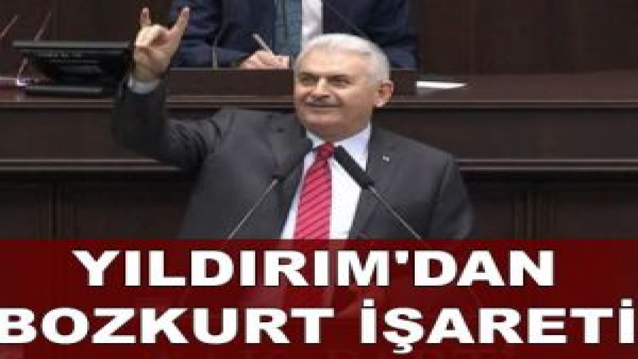 Yıldırım'dan bozkurt işareti