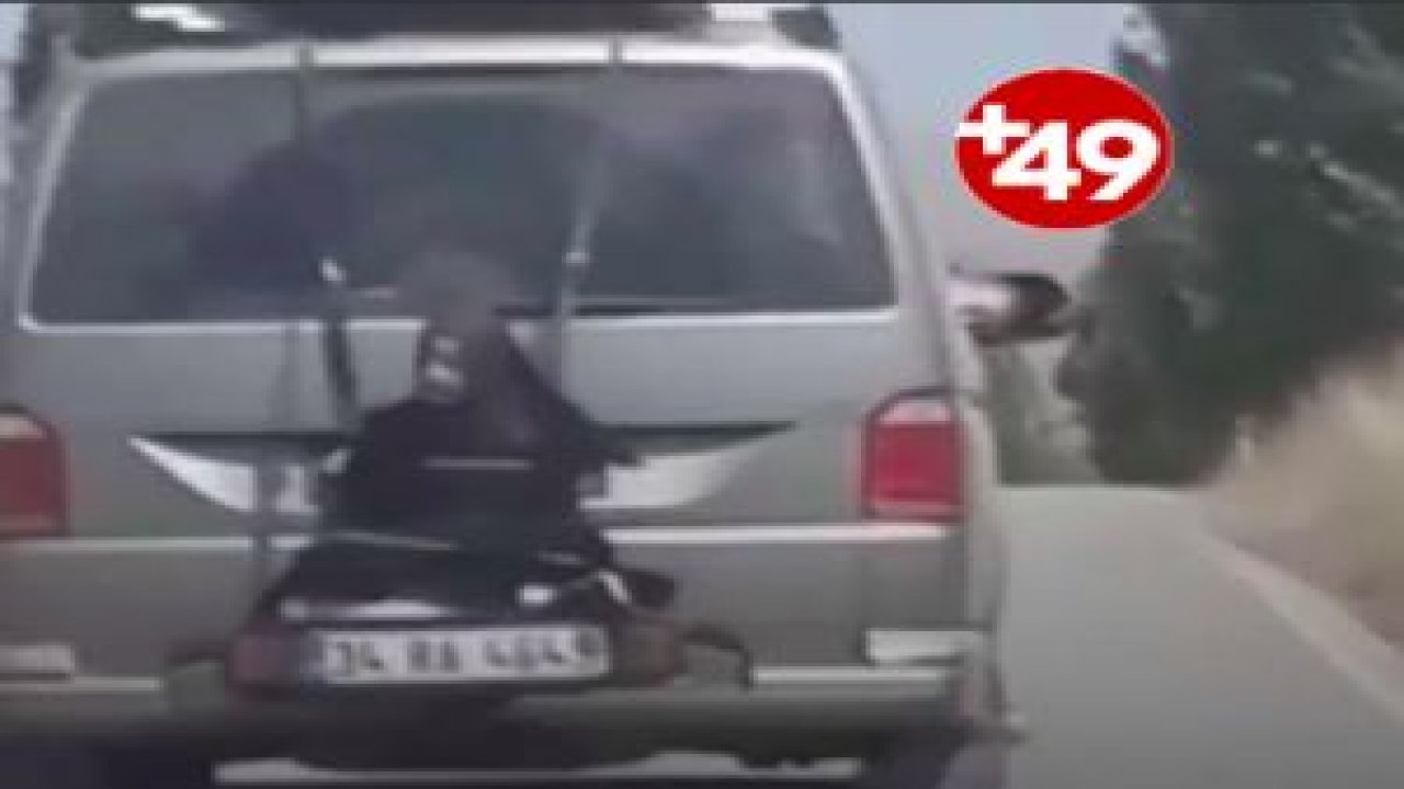 Minibüsün arkasına kadın bağladılar
