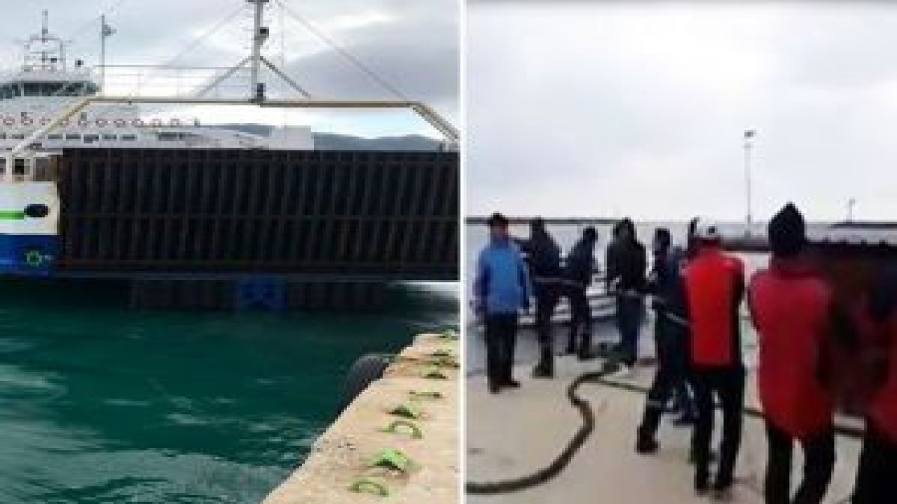 Yolcular gemiyi halatla kıyıya çekti
