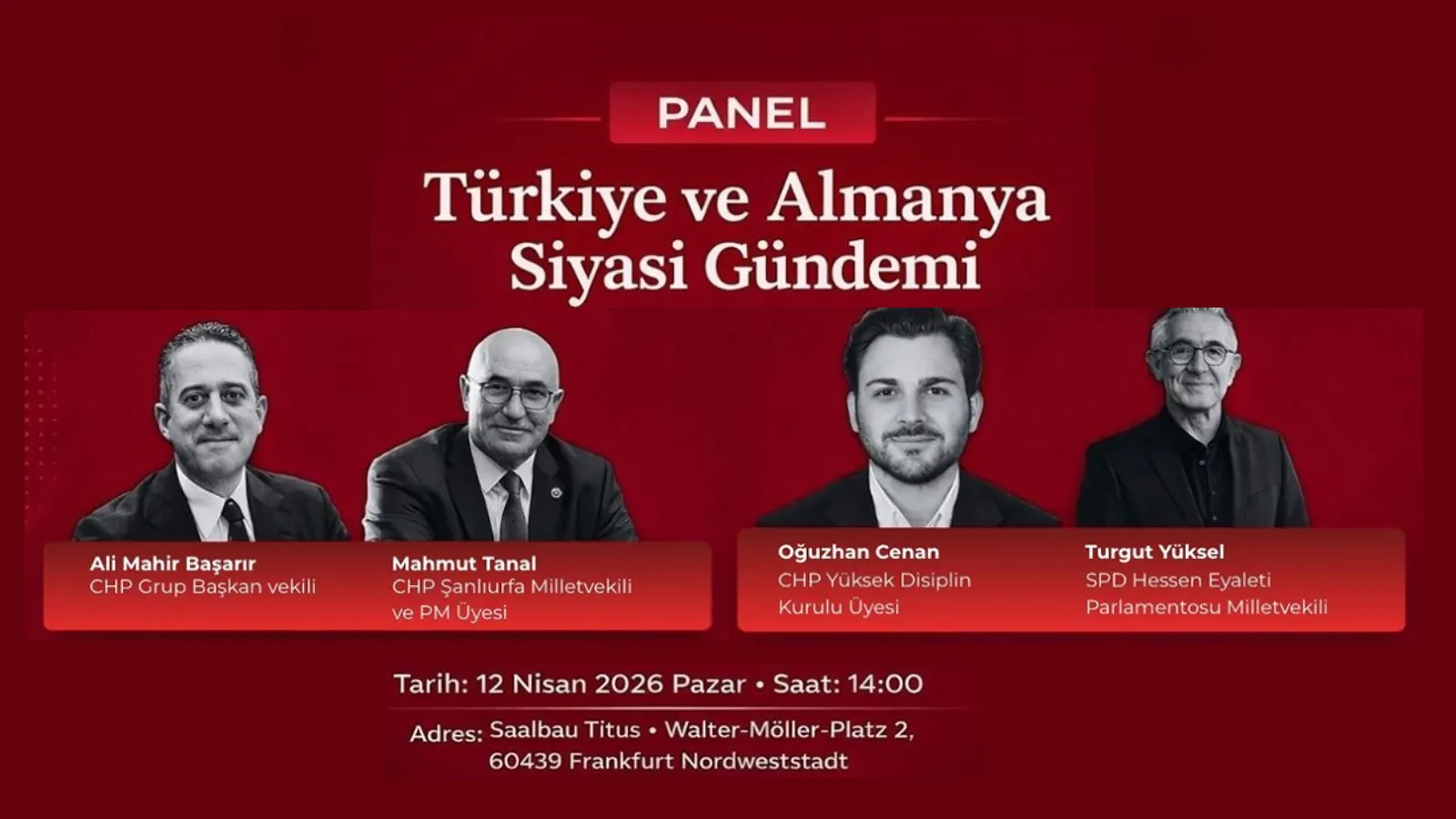 Frankfurt’ta CHP paneli: Türkiye’deki gelişmeler masaya yatırılacak