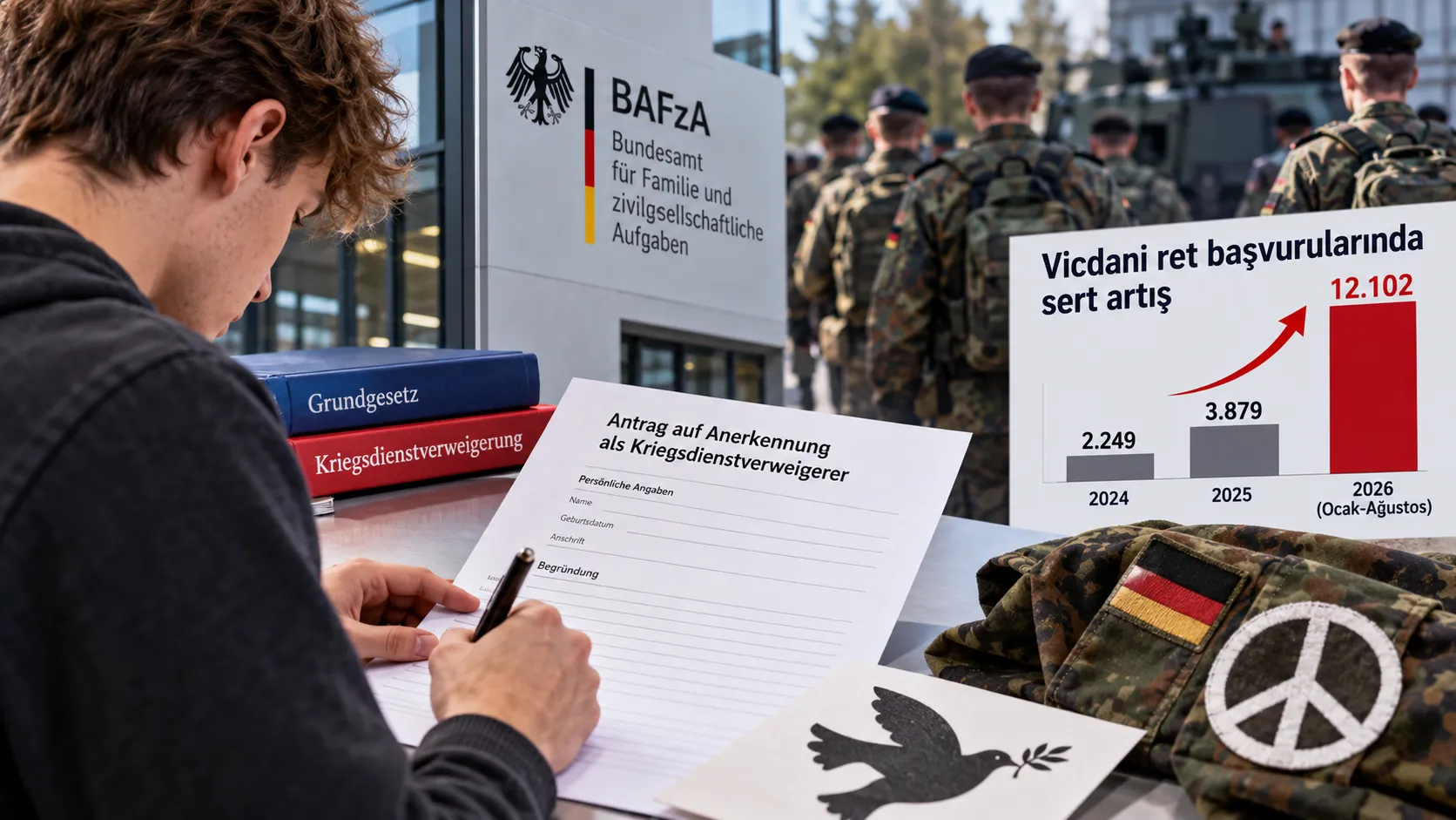 Almanya'da gençlere gönderilen askerlik mektupları sonrası vicdani ret başvurularında büyük artış