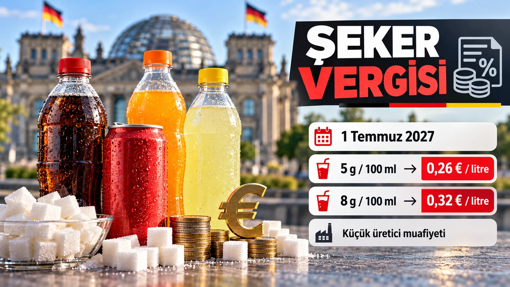 Almanya'da kola ve gazlı içeceklere yeni vergi: Litre başına 32 sente kadar