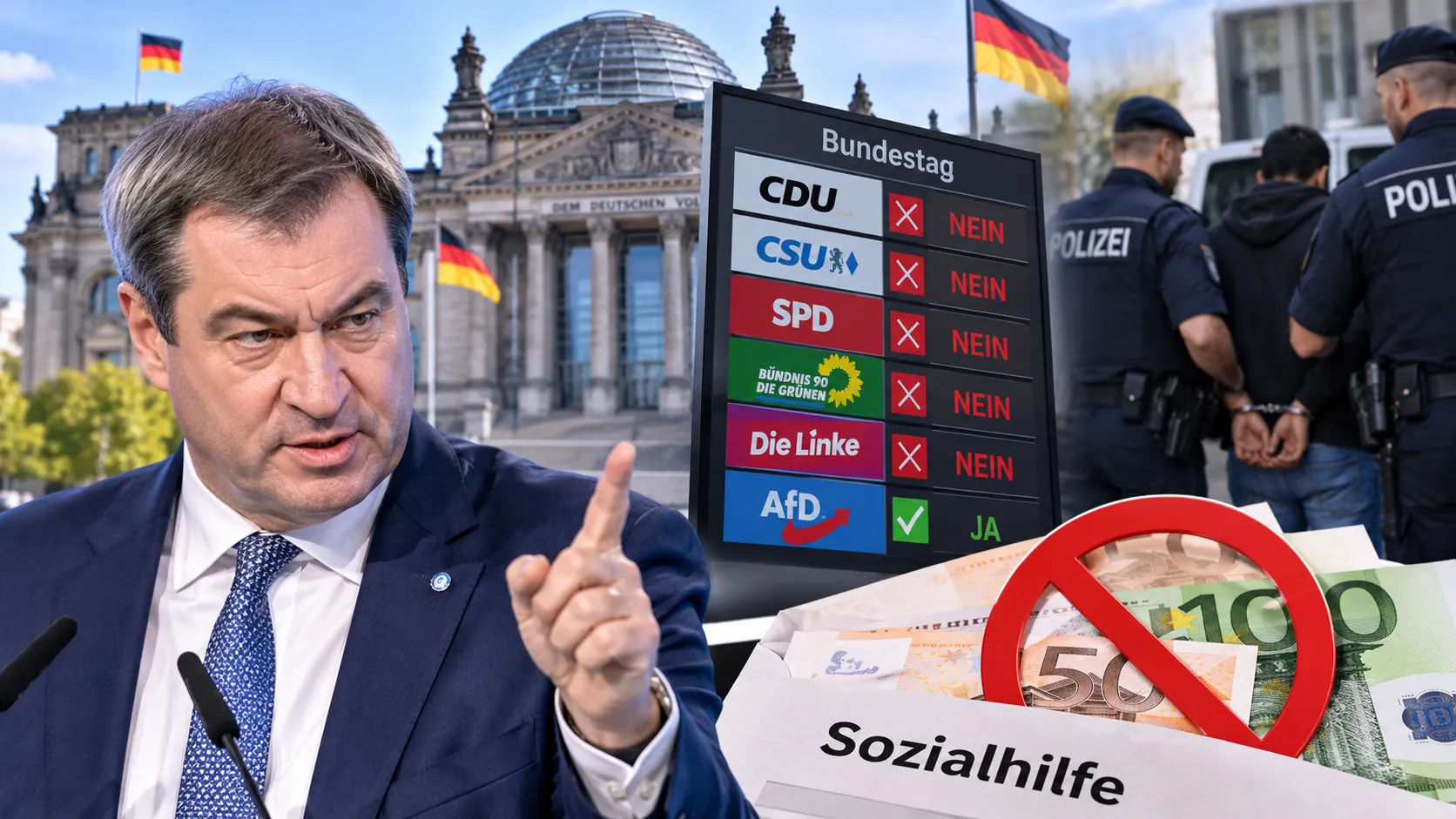 Söder yabancı suçluların sosyal yardımlarını kesmek istiyor