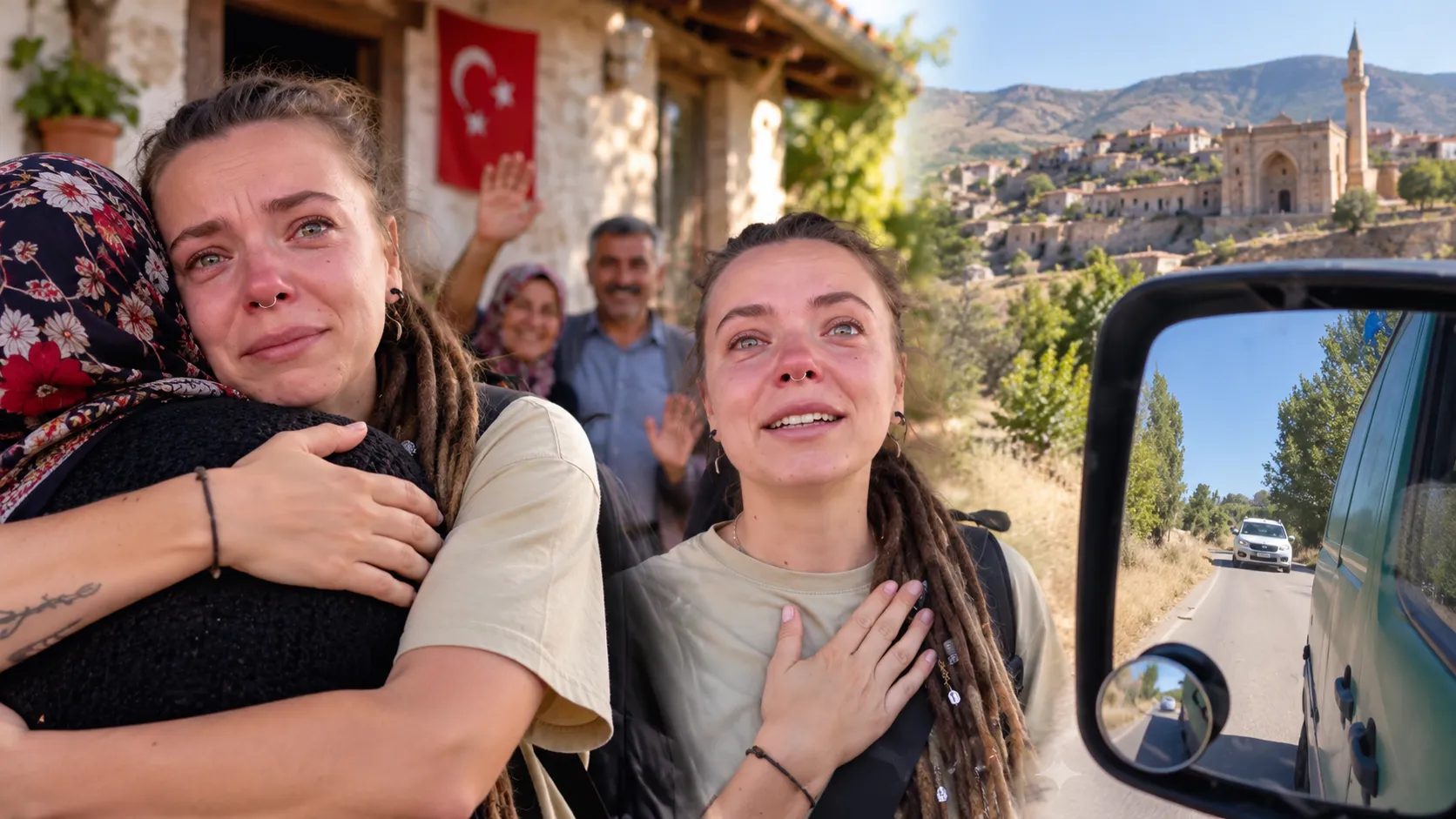 Gözyaşlarıyla ayrıldı! Sivas’ta aracı bozulan Alman gezgine Türk aile 11 gün evini açtı