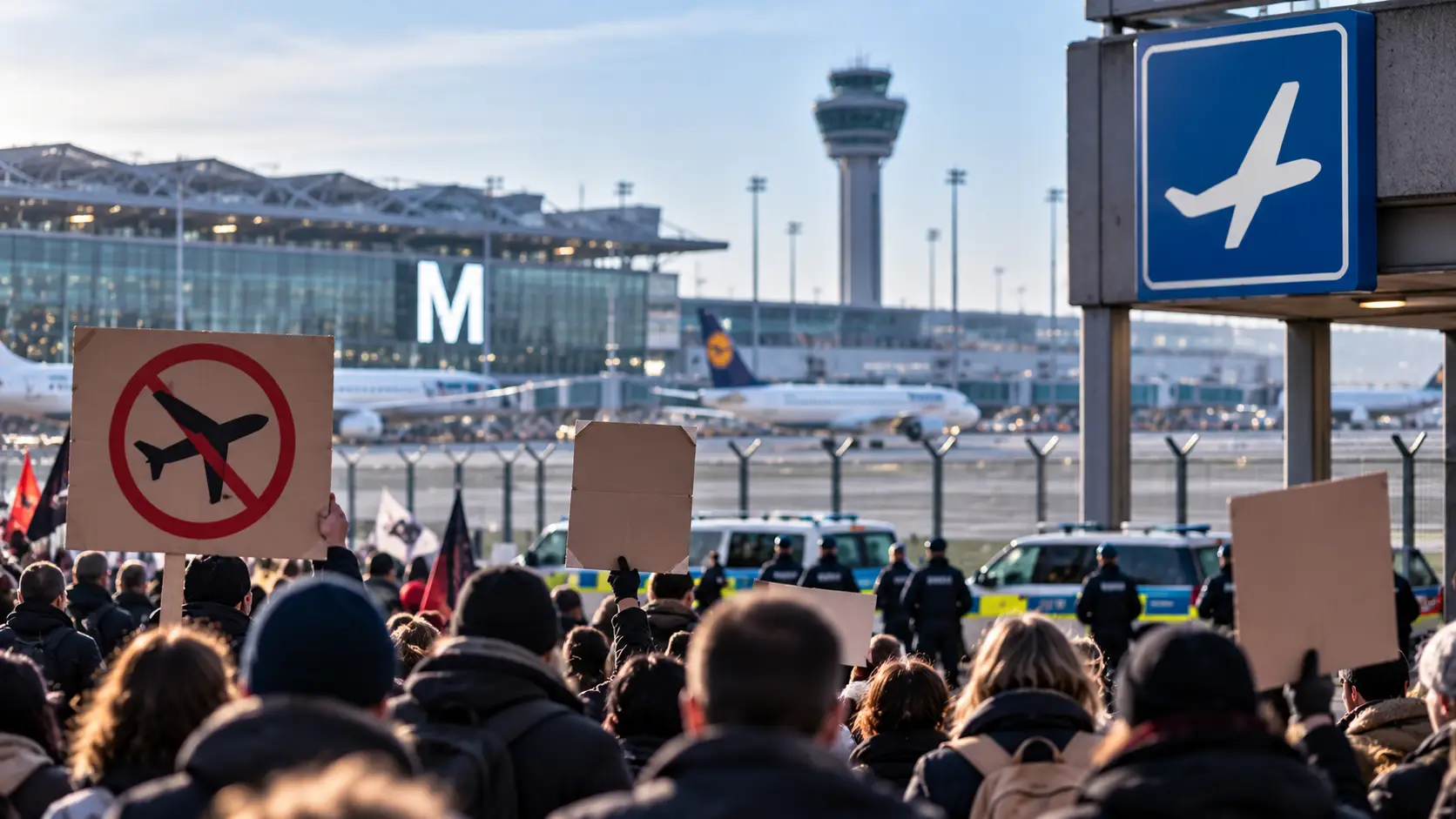 Münih Havalimanı'nda sınır dışı terminaline protesto: 700'den fazla kişi toplandı