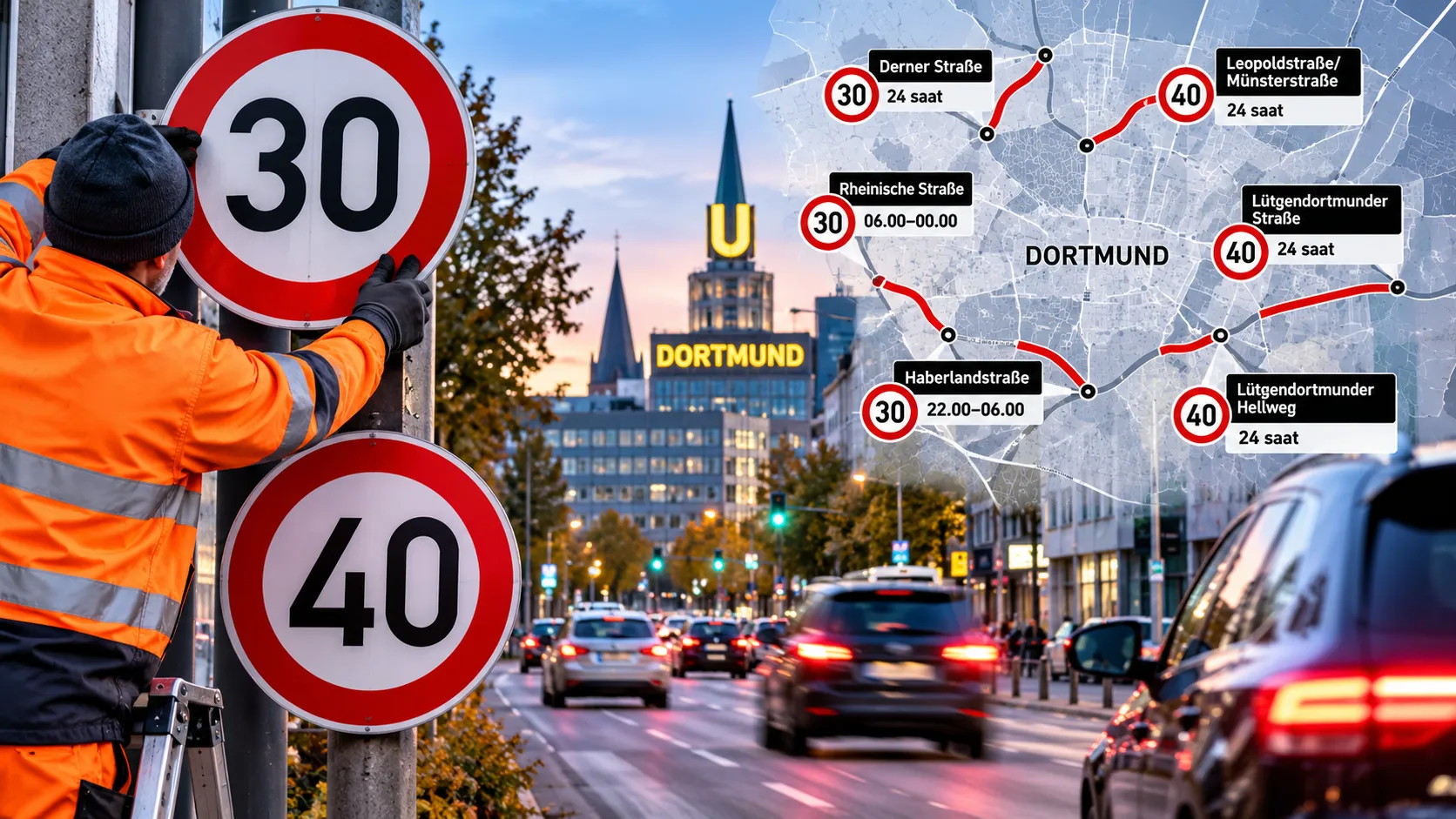 Dortmund'da sürücülere yeni hız sınırı: 6 ana yolda kurallar değişiyor