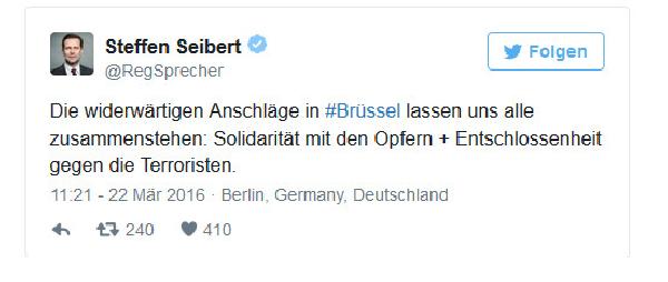 Merkel’den Brüksel saldırılarına kınama