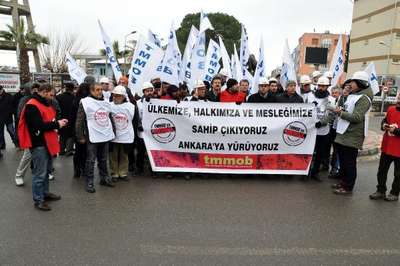 Bodrum'dan başlayan TMMOB yürüyüşü Manisa'ya ulaştı