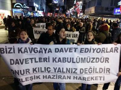 Onur Kılıç için sloganlarla yürüdüler