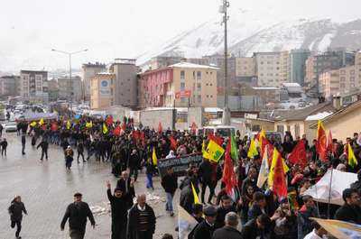 Hakkari'de, Öcalan yürüyüşü