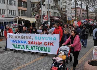 Yalova'da taş ocaklarına tepki yürüyüşü