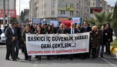 Adıyaman’da İç Güvenlik Paketi protestosu