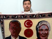 Erdoğan'a sevgisini halıya işledi