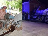 Gurbetçi ailenin üzerine uyurken kamyon devrildi