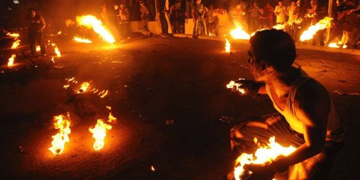 Festivalde ateş topları havada uçuştu