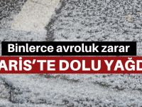 Paris’te dolu yağdı: Bina ve araçlar zarar gördü