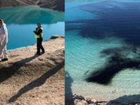 Polis gölü siyaha boyadı