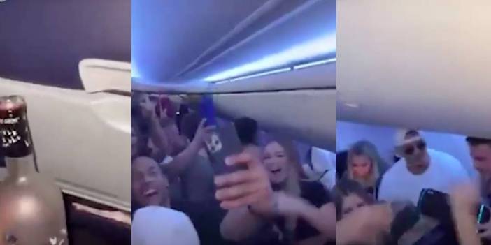 Uçakta maskesiz parti yaparken görüntüleri yayılan yolcular Meksika'da mahsur kaldı!