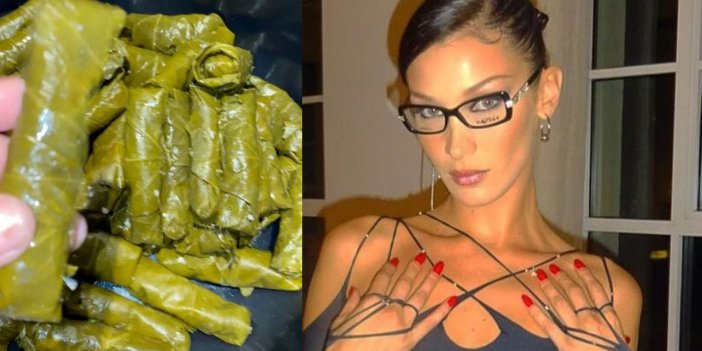 Tokatlılar bile şaşkın... Dünyaca ünlü manken Bella Hadid bir tencere yaprak sarma yaptı!