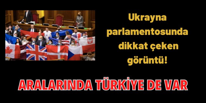 Ukrayna meclisinde Türk bayrağı
