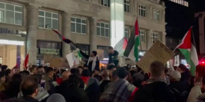 Köln'de Filistin'e destek gösterisi