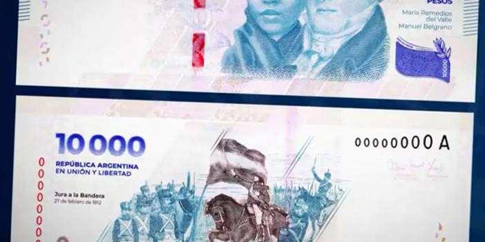 Değeri 10 Euro... Arjantin’de 10 bin pesoluk banknot çıktı