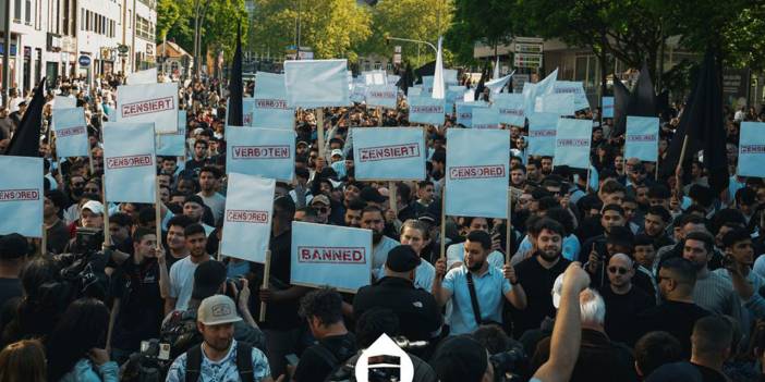 Hamburg'da ikinci hilafet çağrısı.. Yüzlerce polis alana doldu