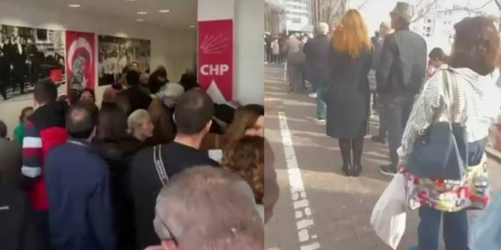 Frankfurt'ta İmamoğlu için metrelerce kuyruk oluştu!