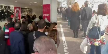 Frankfurt'ta İmamoğlu için metrelerce kuyruk oluştu!