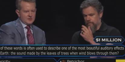 Matt Damon “Kim Milyoner Olmak İster?” yarışmasında 1 milyon doları kazandı
