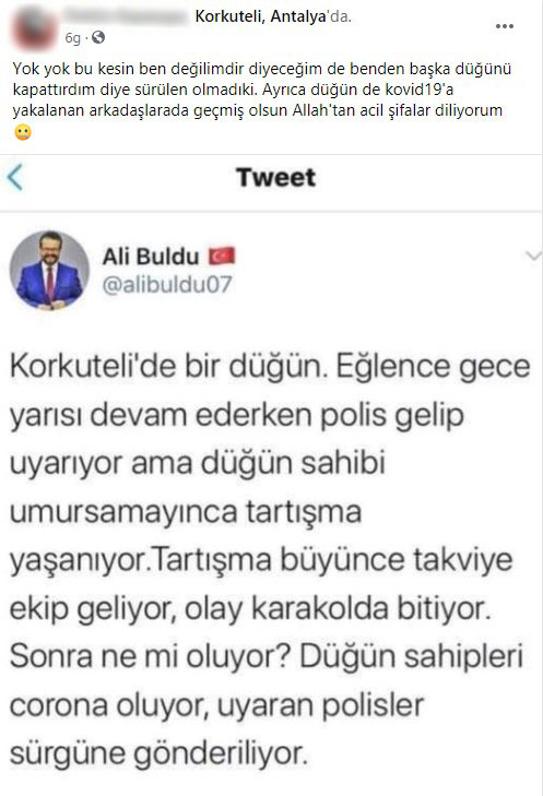 AK Partili başkanın düğününde salgın önlemini hatırlatan polis sürüldü: 'AK Parti düşmanı mısın?'